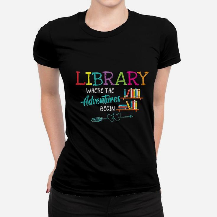 Library Books Where Adventure Begins Women T-shirt