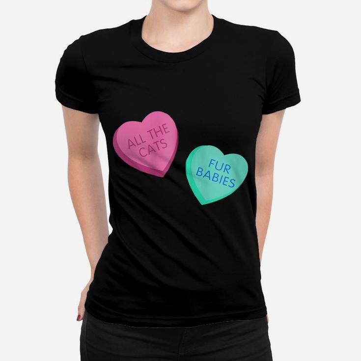 Love Cats Conversation Hearts Funny Gift For Women And Girls Zip Hoodie Women T-shirt