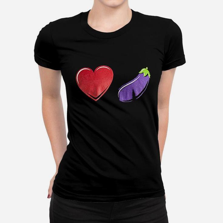 Love Eggplant  Funny Gay Pride Humor Lgbtq Silly Joke For Men Women Women T-shirt