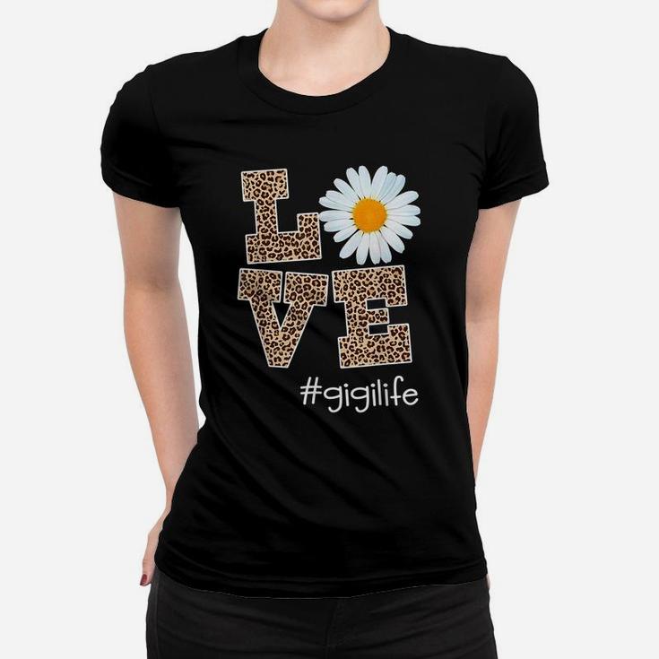 Love Gigi Life Leopard Daisy Flower Women T-shirt