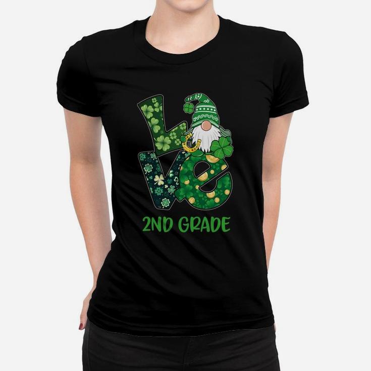 Love Gnome 2Nd Grade St Patricks Day Teacher Or Student Women T-shirt