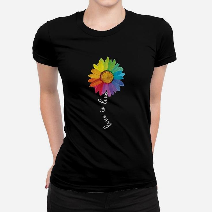 Love Is Love Rainbow Sunflower Women T-shirt