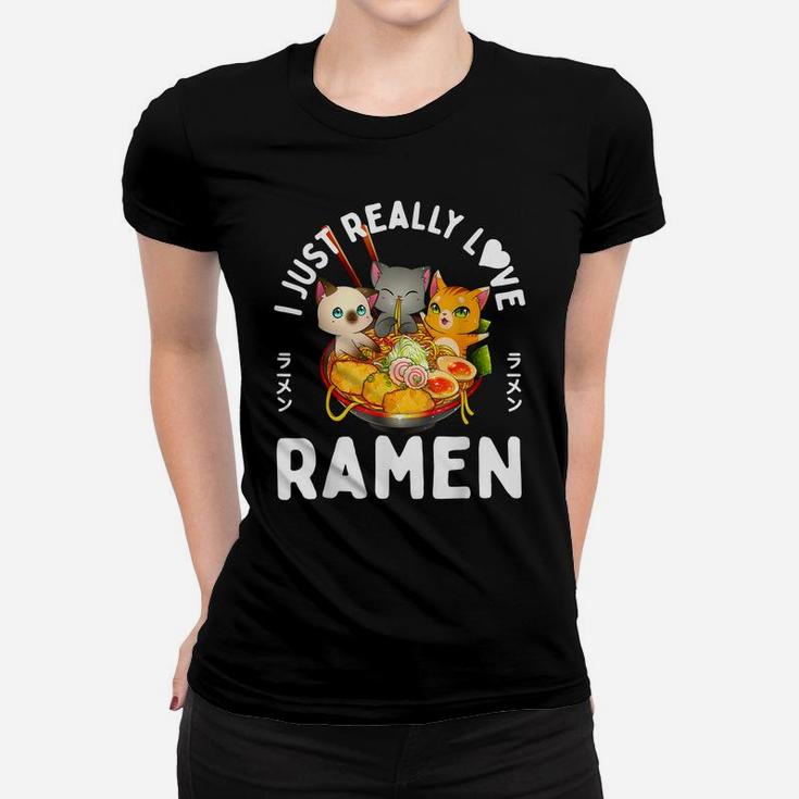 Love Ramen Japanese Noodles Kawaii Neko Anime Cat Gifts Women T-shirt