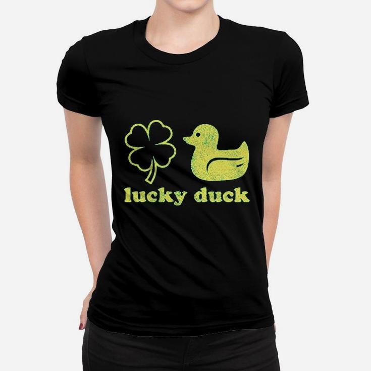 Lucky Duck Funny Shamrock St Patricks Day Women T-shirt