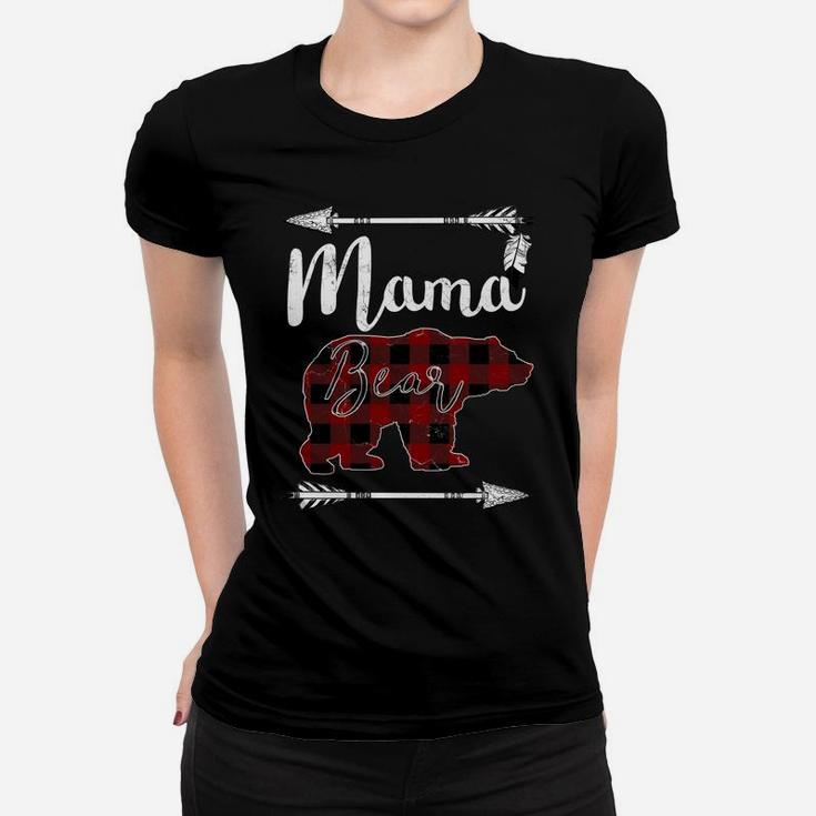 Mama Bear Hoodie Mother's Day Gifts Mom Buffalo Plaid Women T-shirt