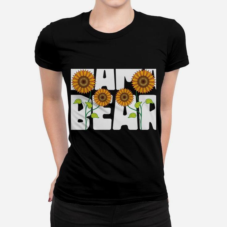Mama Bear Mom Yellow Flower Blossom Garden Sunflower Women T-shirt