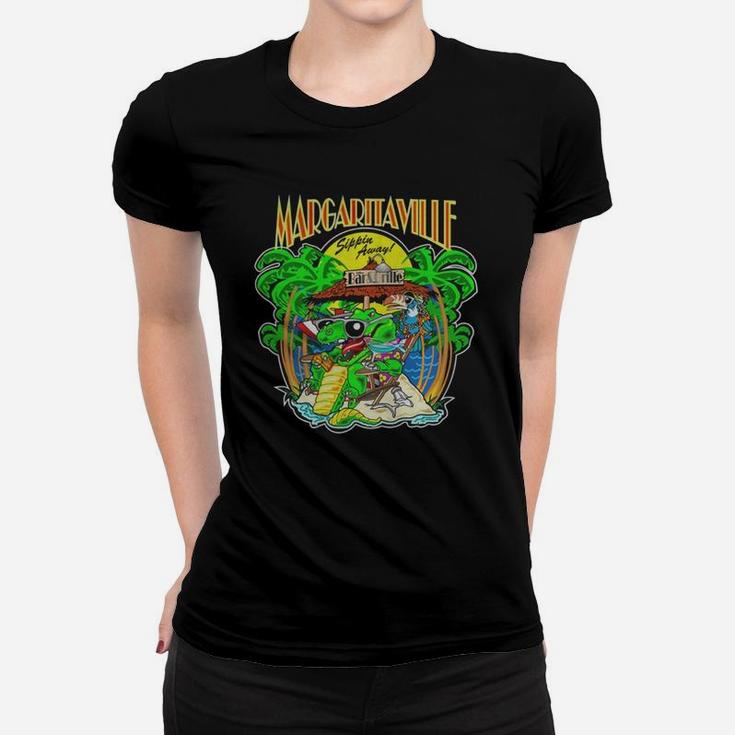 Margaritaville Gator On Beach With Parrot Women T-shirt