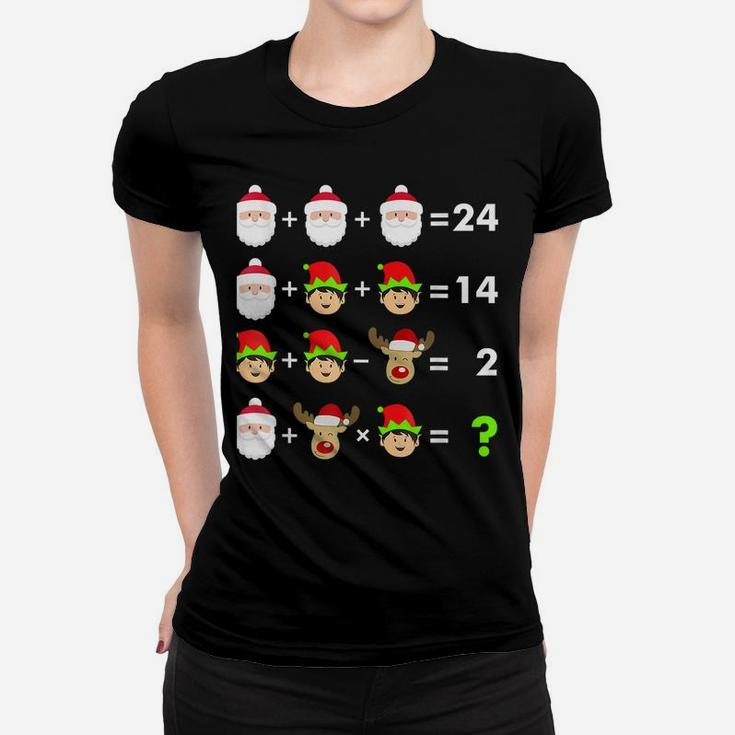 Math Teacher Christmas Bedmas Math Equation Xmas Holiday Women T-shirt