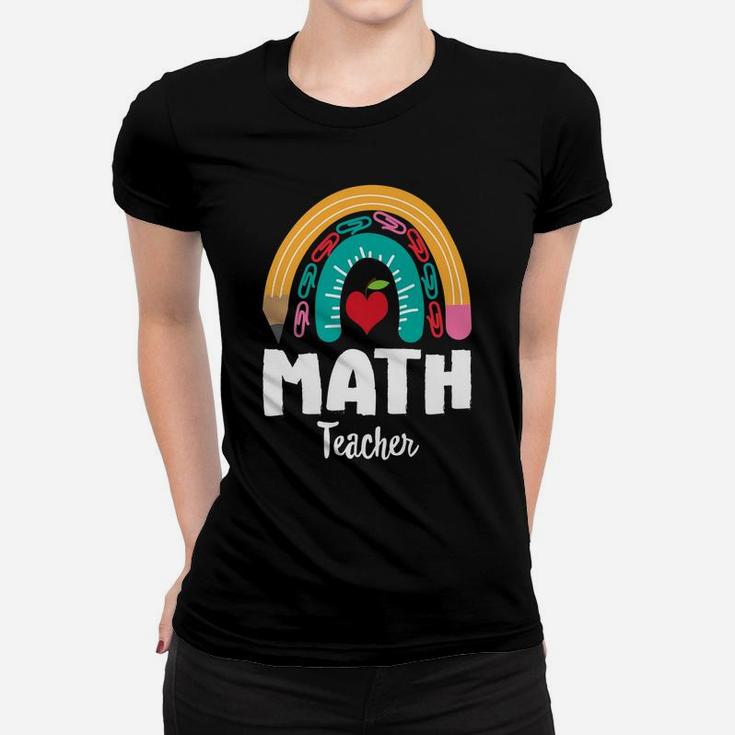 Math Teacher, Funny Boho Rainbow For Teachers Women T-shirt