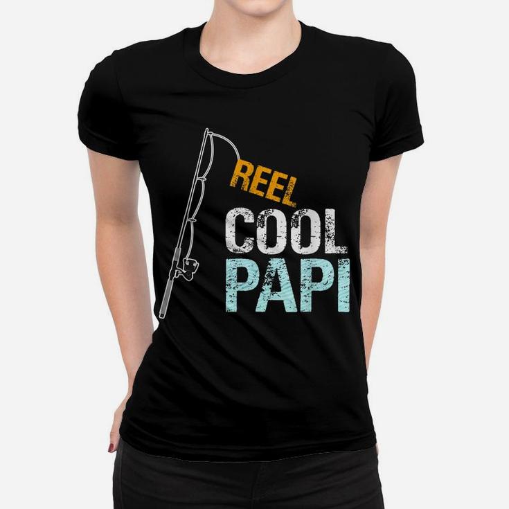 Mens Papi Gift From Granddaughter Grandson Reel Cool Papi Women T-shirt