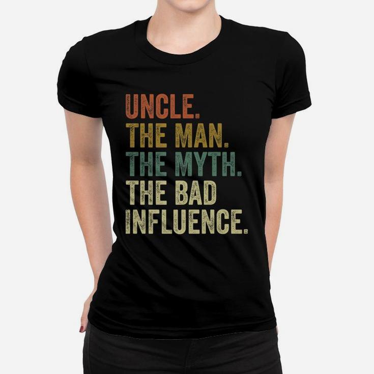 Mens Vintage Fun Uncle Man Myth Bad Influence Funny T-Shirt Women T-shirt
