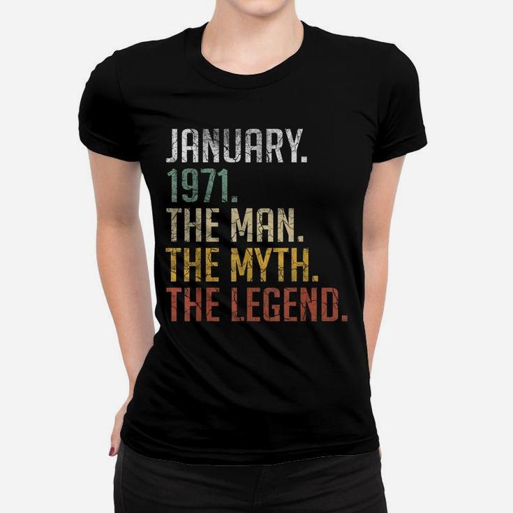 Mens Vintage January 1971 Retro 50 Years Old 50Th Birthday Gift Women T-shirt