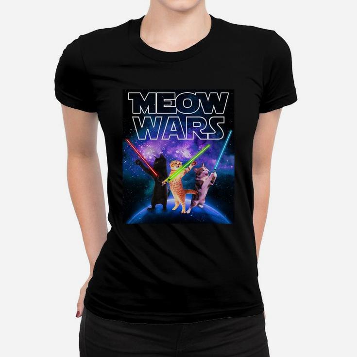 Meow Wars Cat Space Kitty Funny Gifts For Cats Lovers Women T-shirt