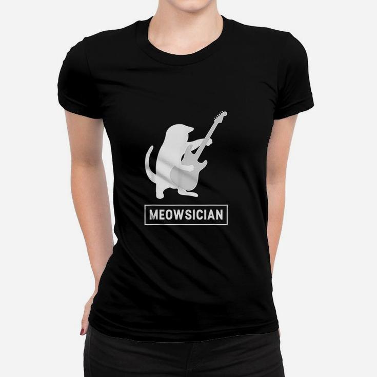 Meowsician Cat Guitar Musician Kitten Music Lover Women T-shirt