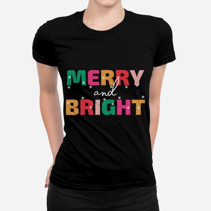 Merry And Bright Winter Holiday Christmas Hannukah Kwanzaa Sweatshirt Women T-shirt