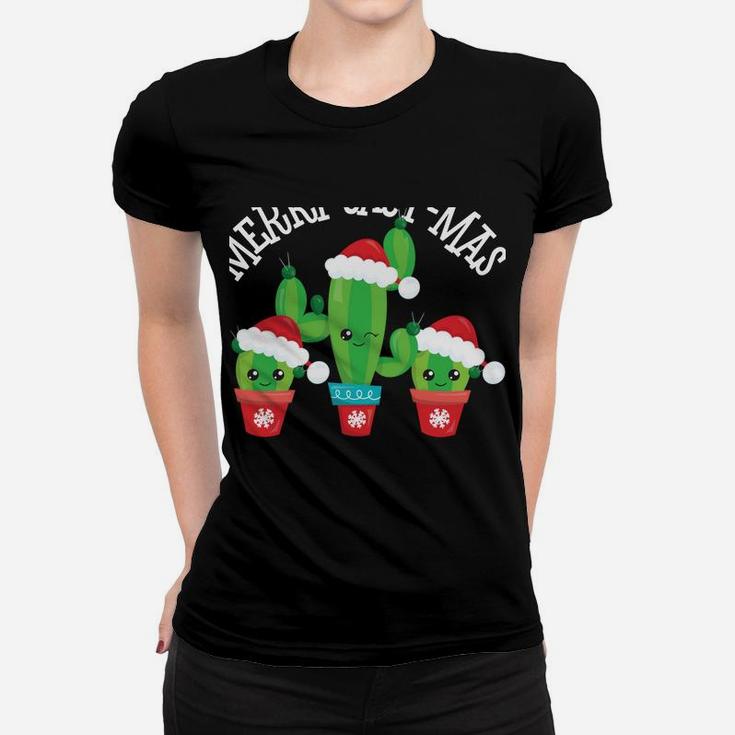 Merry Cact-Mas | Funny Kawaii Christmas Cactus Sweatshirt Women T-shirt