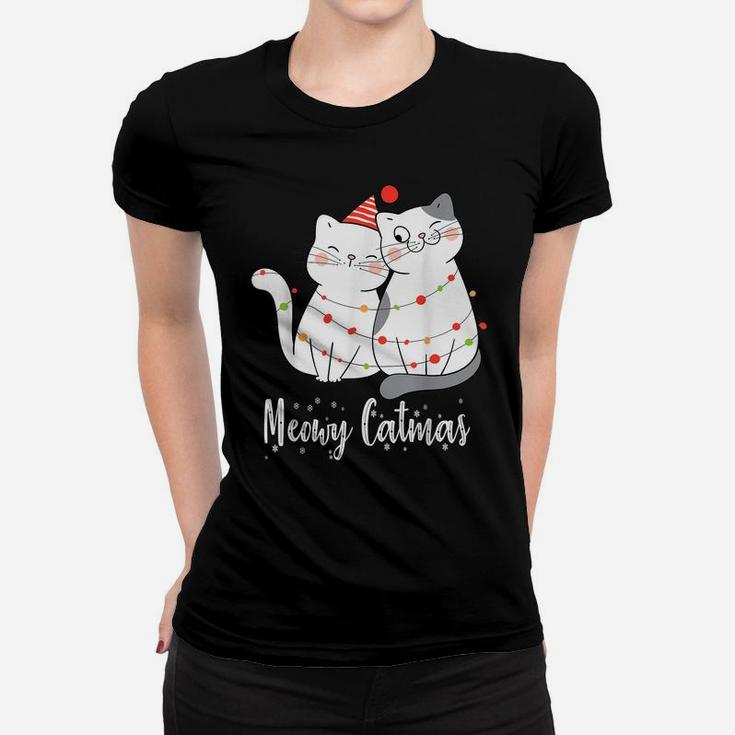 Merry Catmas Cats Christmas Couples Cat Lovers Xmas Women T-shirt