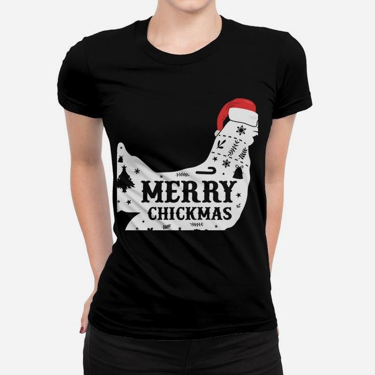 Merry Chickmas Clothing Holiday Gift Funny Christmas Chicken Sweatshirt Women T-shirt