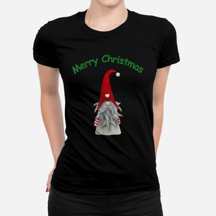 Merry Christmas Gnome Original Vintage Graphic Design Saying Women T-shirt