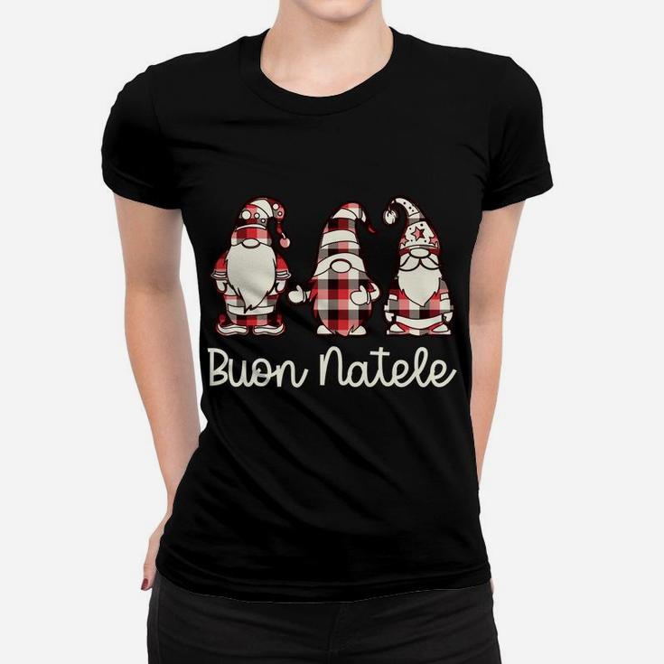 Merry Christmas In Italian | Plaid Gnome Buon Natale Sweatshirt Women T-shirt
