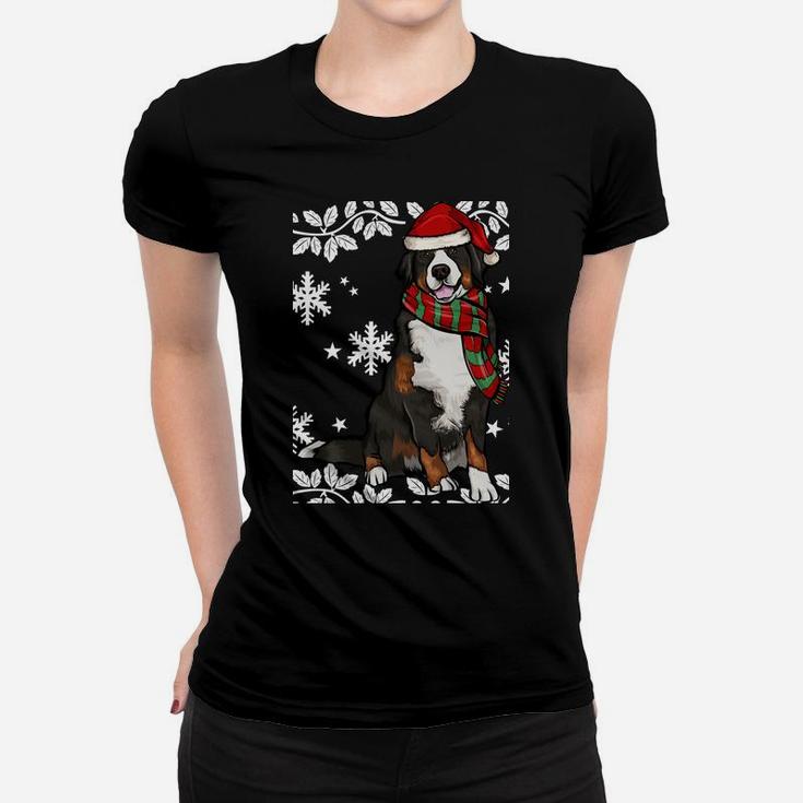 Merry Christmas Ornament Bernese Mountain Dog Xmas Santa Sweatshirt Women T-shirt