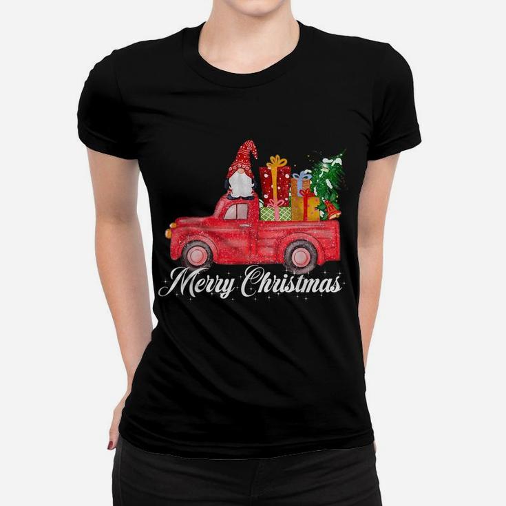 Merry Christmas Red Gnome Truck Funny Gifts Men Women Kids Women T-shirt