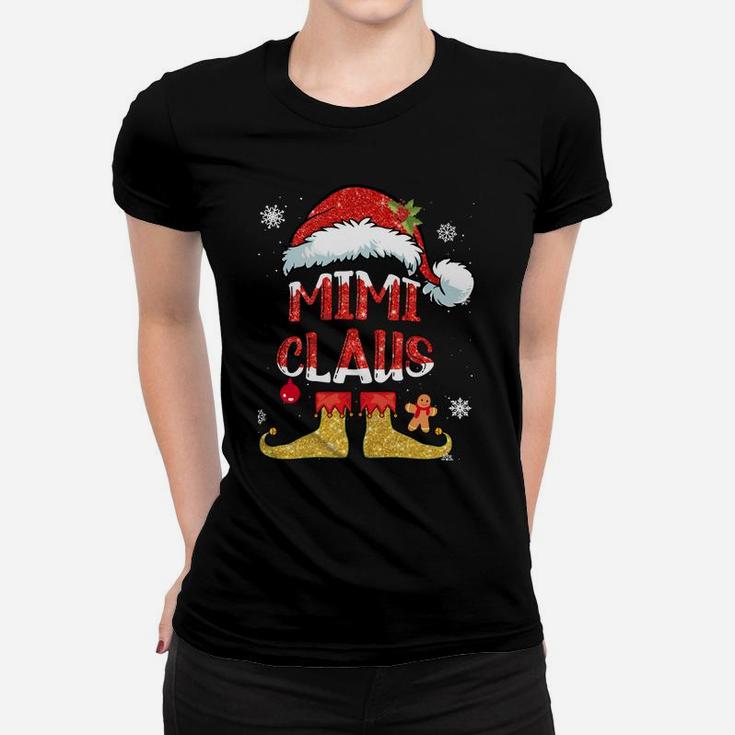 Mimi Claus Christmas Santa Hat Family Group Matching Pajama Sweatshirt Women T-shirt