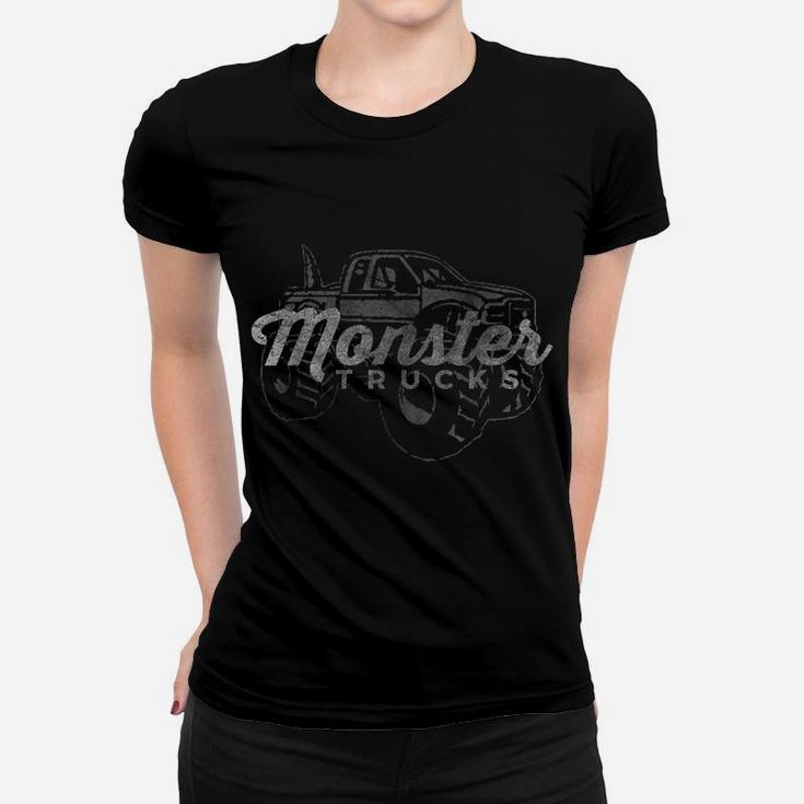 Monster Trucks Vintage Retro Big Truck Lover Women T-shirt