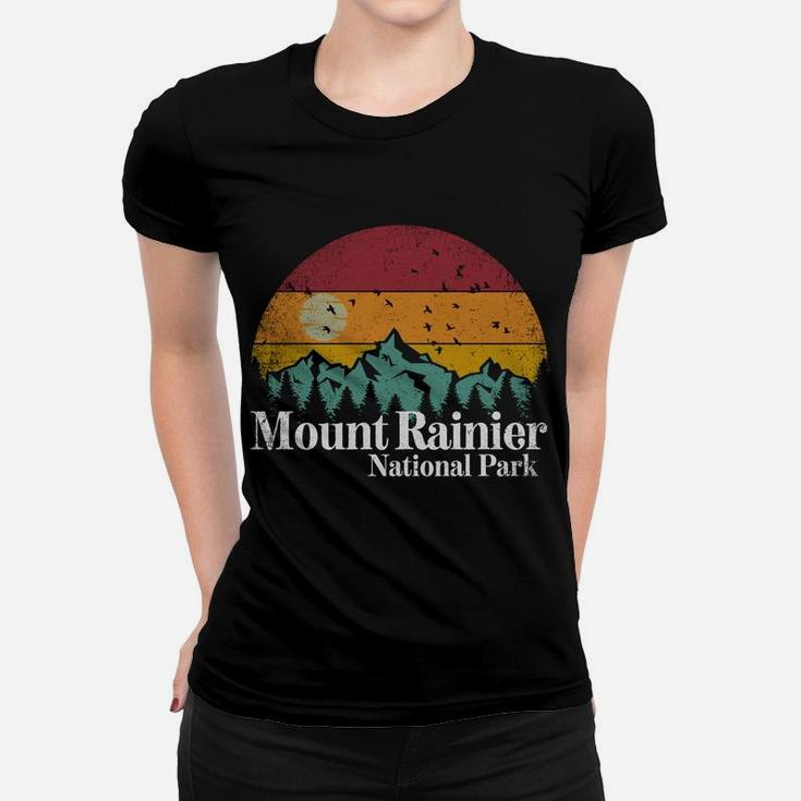 Mt Mount Rainier National Park Retro Style Hiking Vintage Sweatshirt Women T-shirt