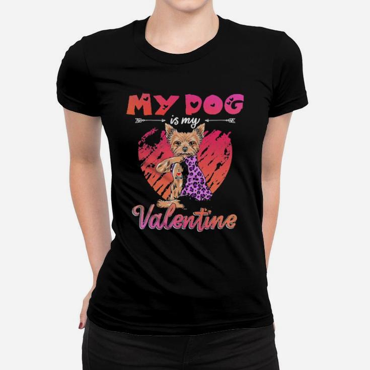 My Dogs Is My I Love Mom Valentine Women T-shirt