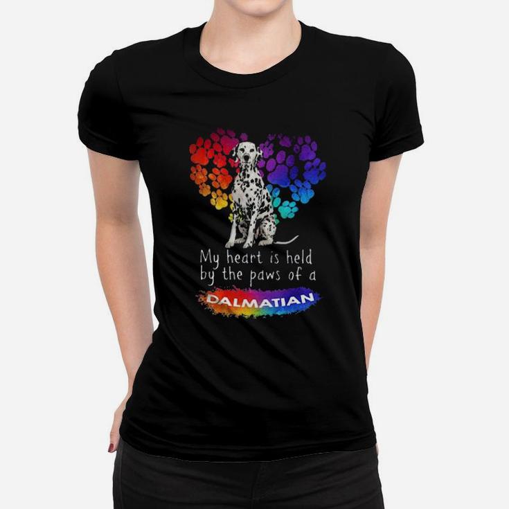 My Heart Is Held By The Paws Of A Dalmatian Women T-shirt