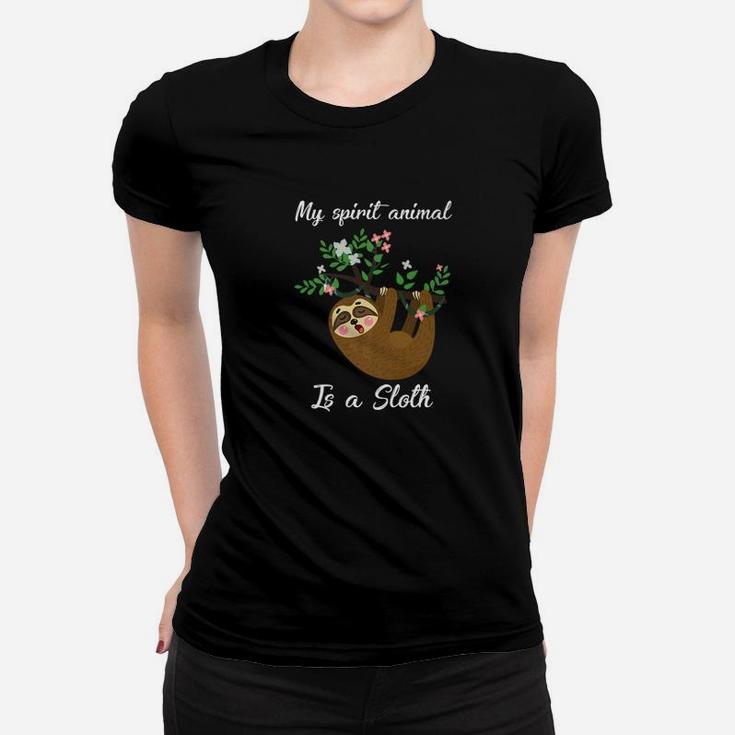 Womens My Spirit Animal Is A Sloth Cute Pastel Color T Shirt