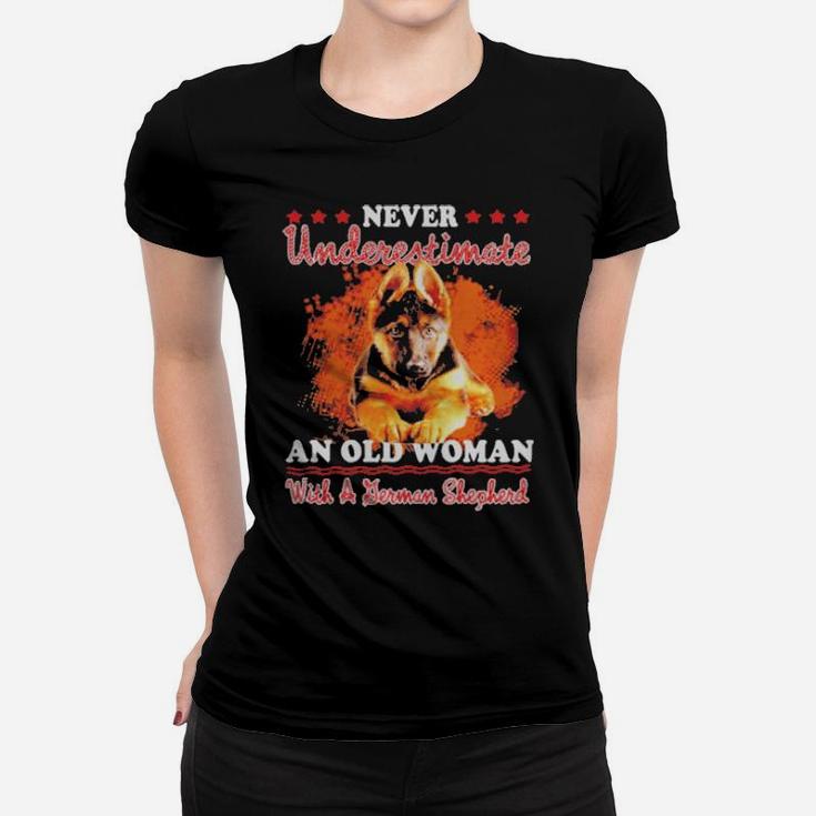 Never Underestimate An Old Woman With A German Shepherd Women T-shirt