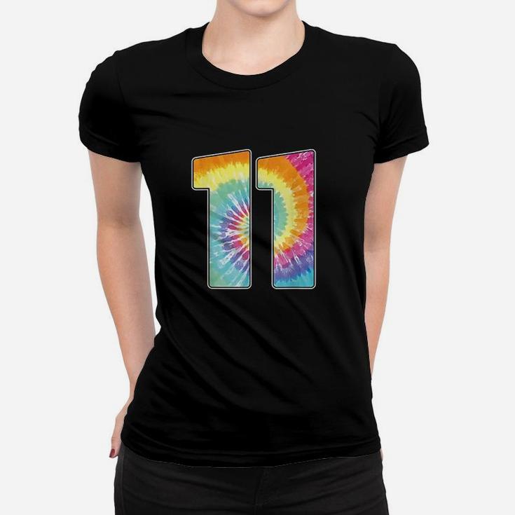 Number 11 Team Event Or 11Th Birthday Tie Dye Gift Women T-shirt