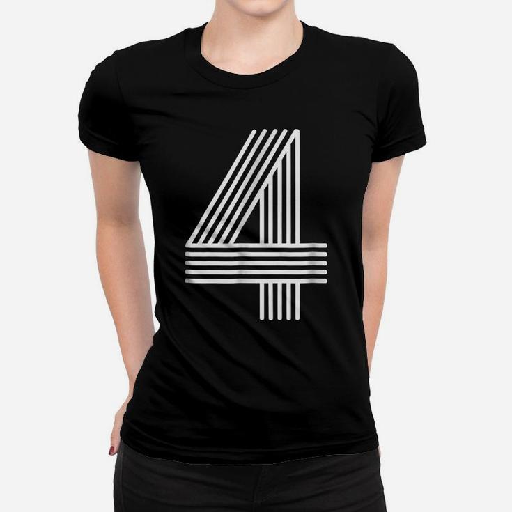 Number 4 Shirt Birthday Gift Numbered Cool Disco Women T-shirt