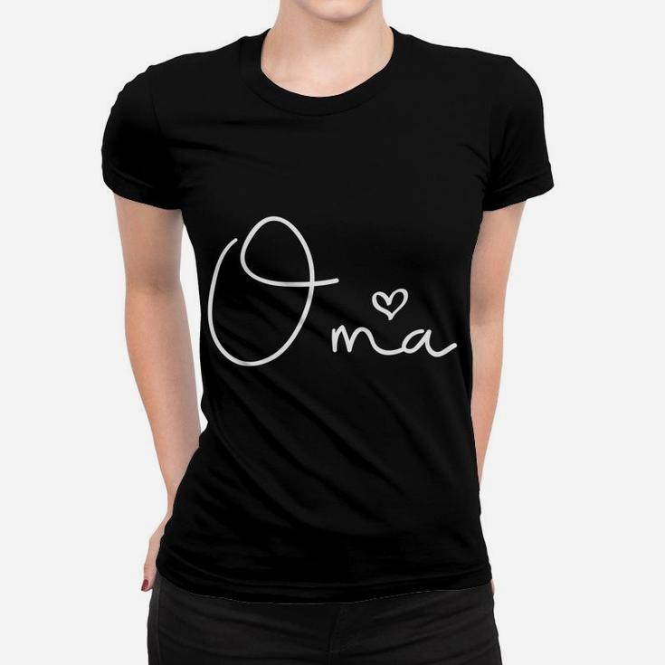 Oma Heart For Women Grandma Christmas Mother's Day Birthday Women T-shirt