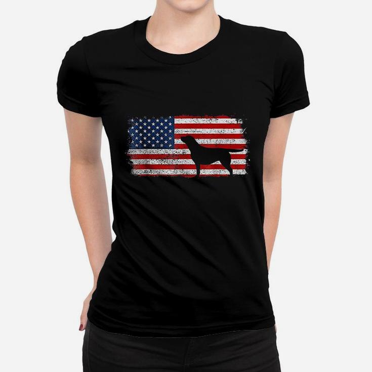 Patriotic Chocolate Lab American Flag Vintage Women T-shirt