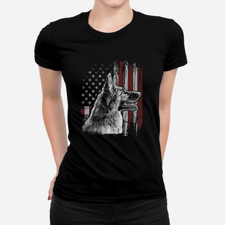 Patriotic German Shepherd American Flag Dog Gift Men Women Women T-shirt