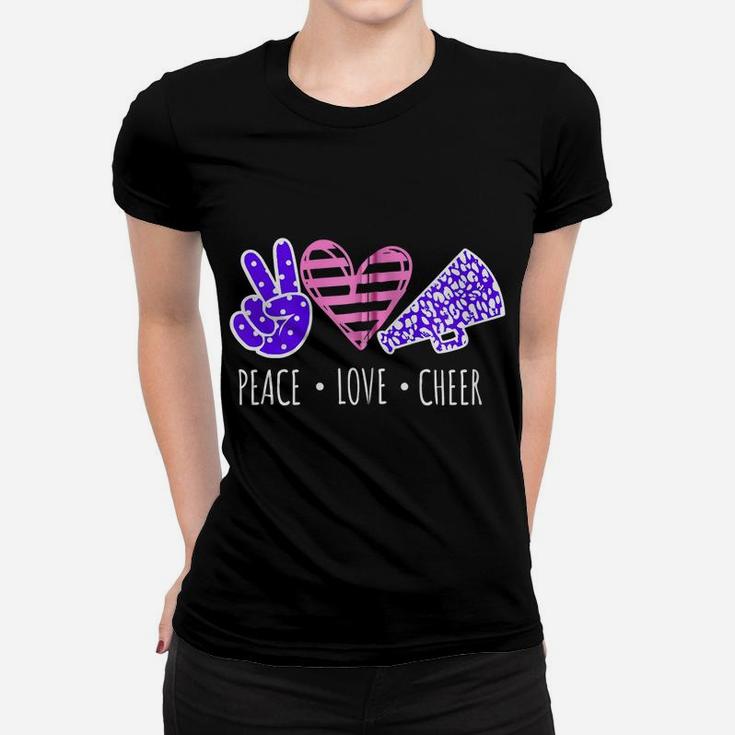 Peace Love Cheer Cheerleader Teen Girls Funny Cheerleading Zip Hoodie Women T-shirt