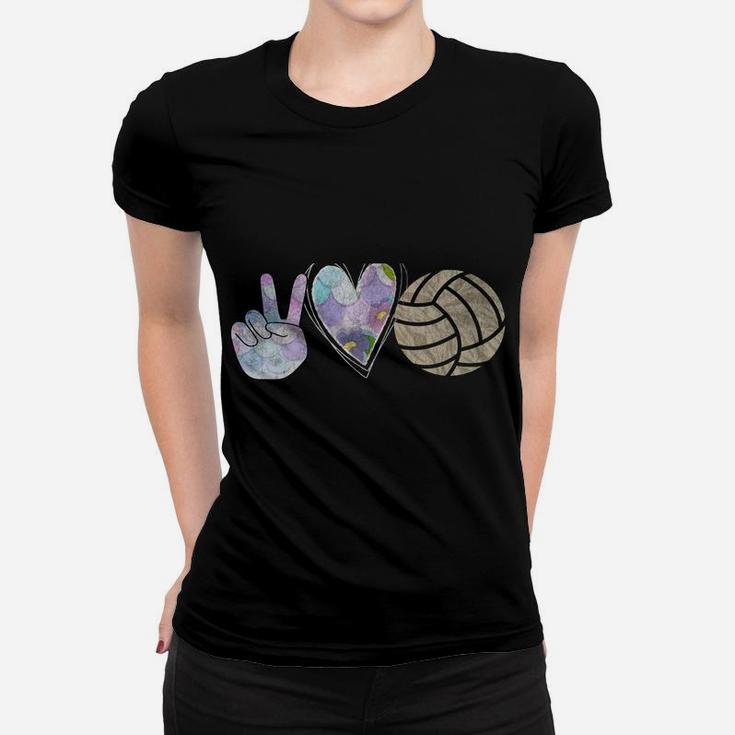 Peace Love Volleyball Cute Design For Women Teen Girls Sweatshirt Women T-shirt