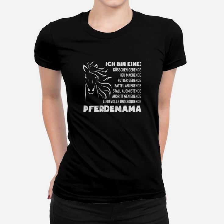 Pferdemama Schwarzes Frauen Tshirt, Motiv für Pferdeliebhaber