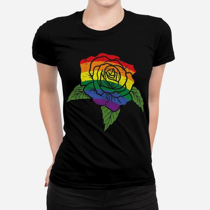 Pocket Rose Flower Lgbtq Rainbow Gay Pride Ally Men Women Women T-shirt