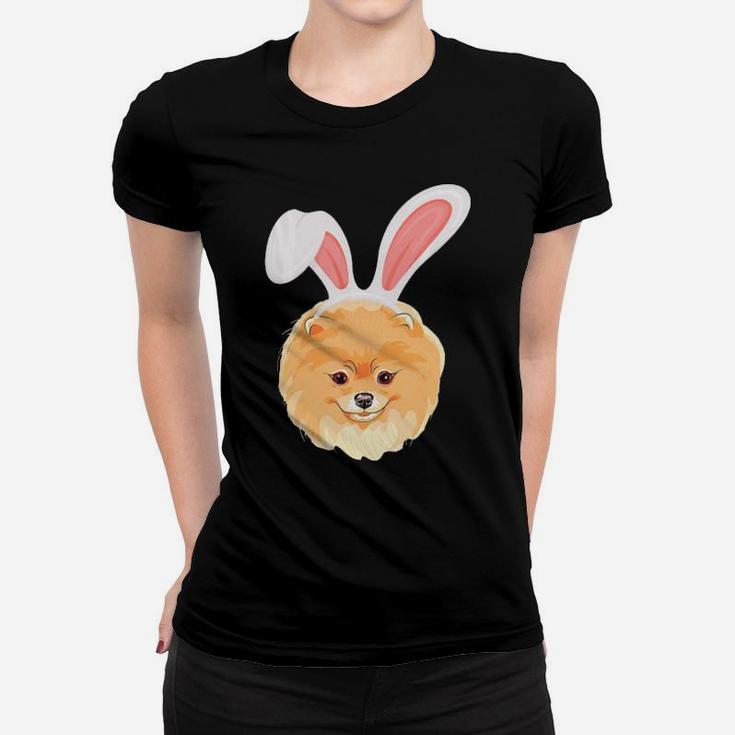 Pomeranian Dressed As Easter Bunny With Rabbit Ears Women T-shirt