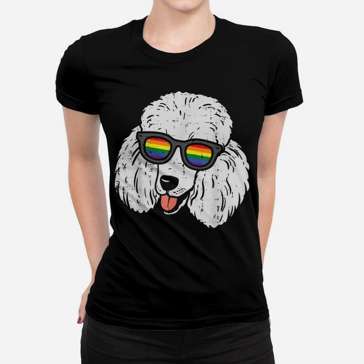 Poodle Dog Lgbtq Rainbow Flag Gay Pride Ally Dog Lover Women T-shirt