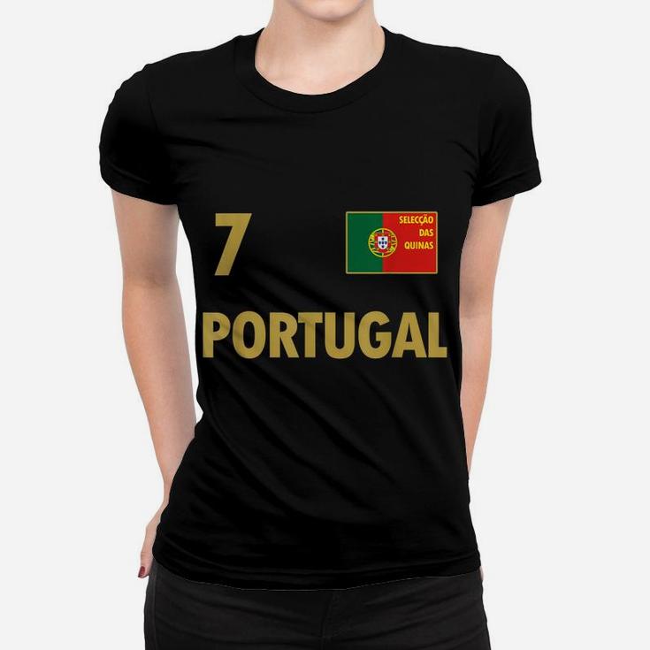 Portugal National Football Team - Jersey Style Nr 7 Soccer Women T-shirt