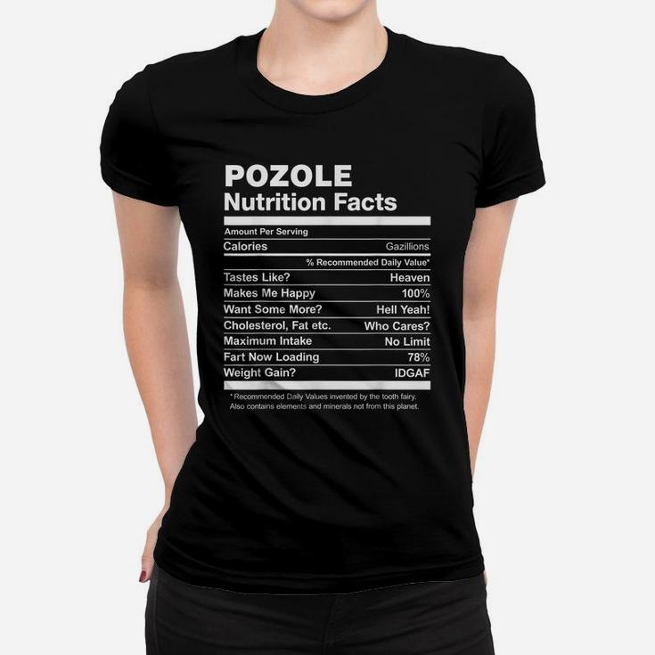 Pozole Nutrition Facts Funny Graphic Women T-shirt