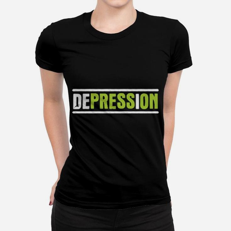 Press On Hidden Message Depression Awareness Women T-shirt