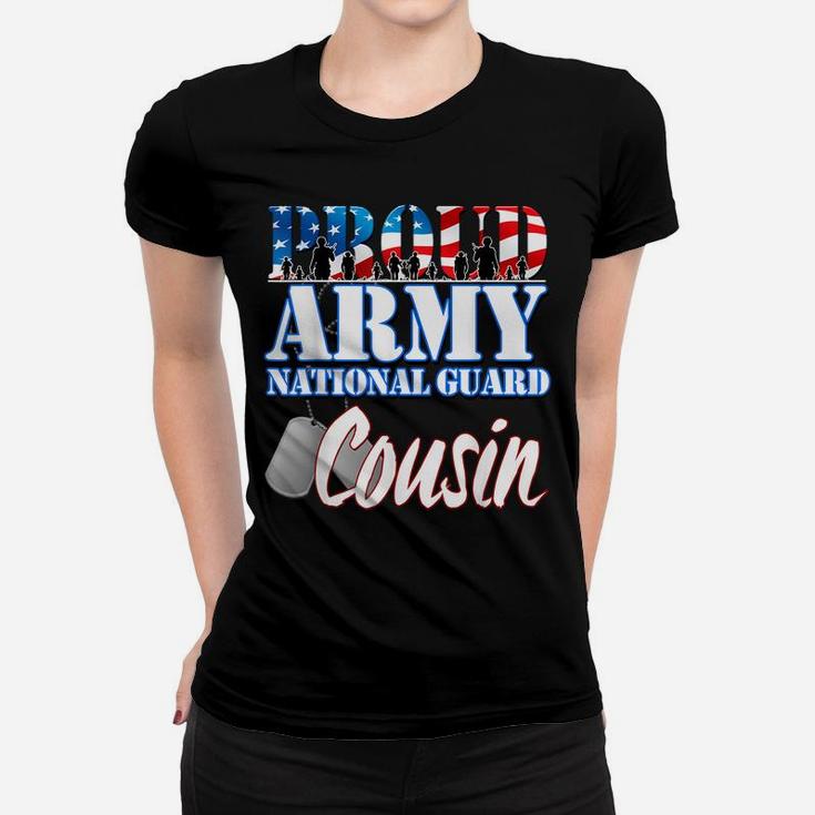 Proud Army National Guard Cousin Dog Tag Flag Shirt Men Women T-shirt