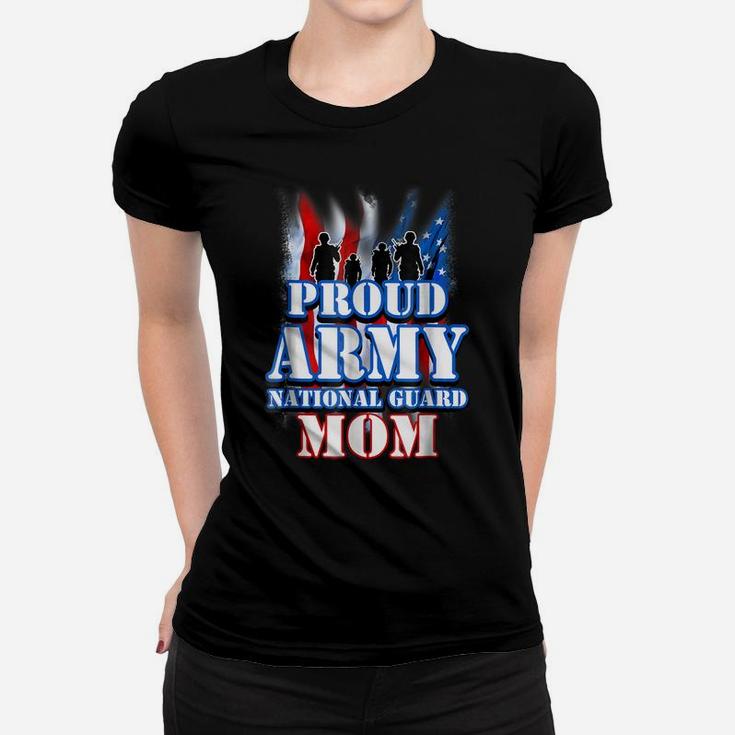 Proud Army National Guard Mom Usa Flag Shirt Mothers Day Women T-shirt