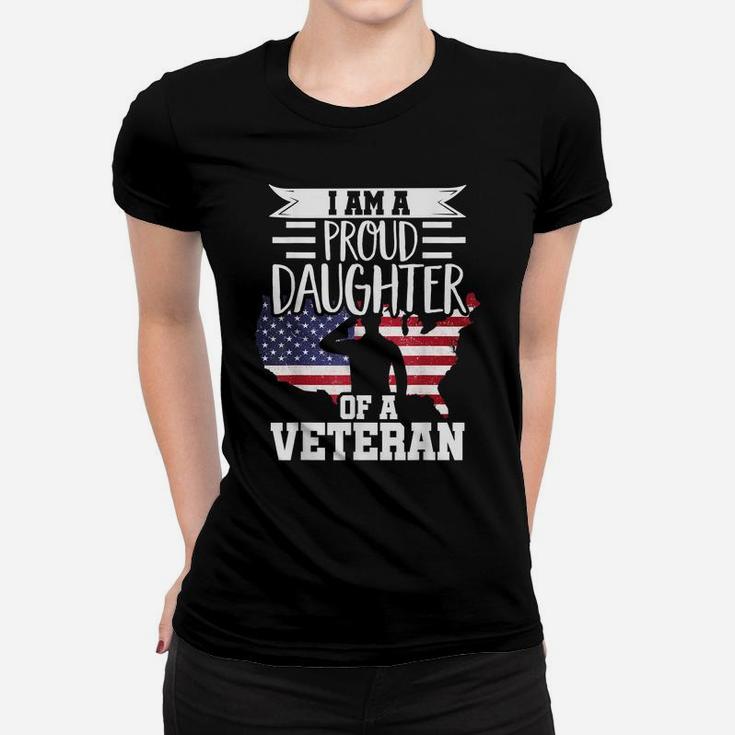Proud Daughter Veteran Nothing Scares Patriotic Veterans Day Women T-shirt